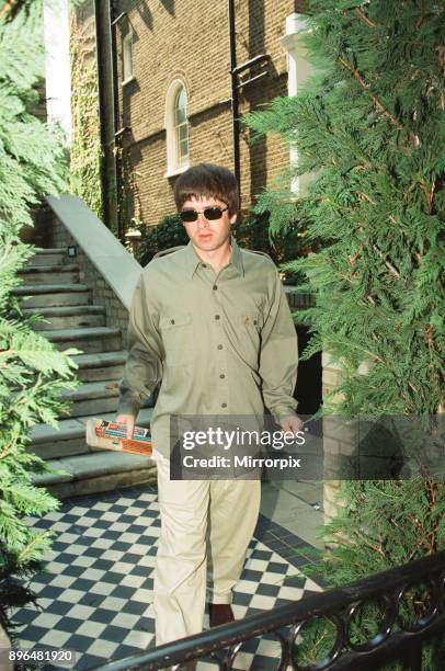 Noel Gallagher leaving his house Supernova Heights in North London, NW3 Picture taken 9th July 1997.