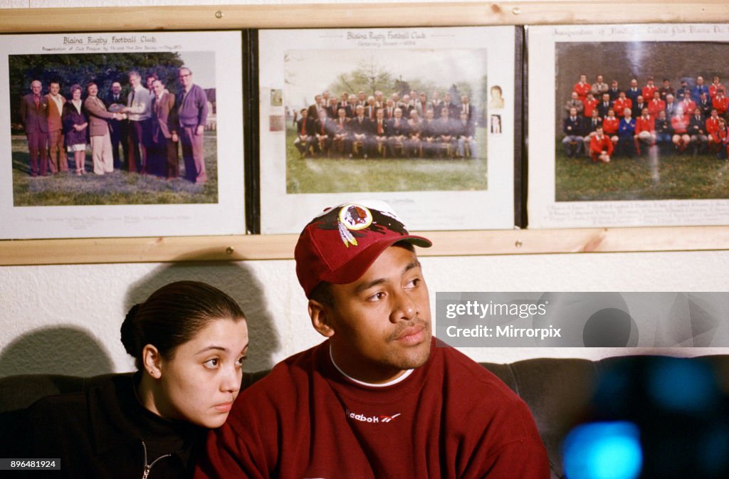 All Blacks rugby player Jonah Lomu and his girlfriend Tanya Rutter ...