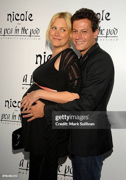 Actress Alice Evans and actor Ioan Gruffudd arrive at the "nicole" Launch Party at A Pea In The Pod on August 6, 2009 in Beverly Hills, California.