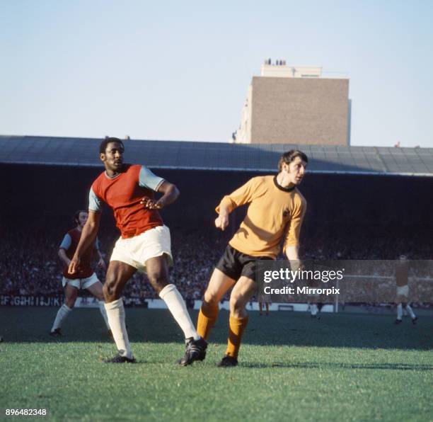 English League Division One match at Upton Park. West Ham United 1 v Wolverhampton Wanderers 0. West Ham's Clyde Best, 23rd October 1971.