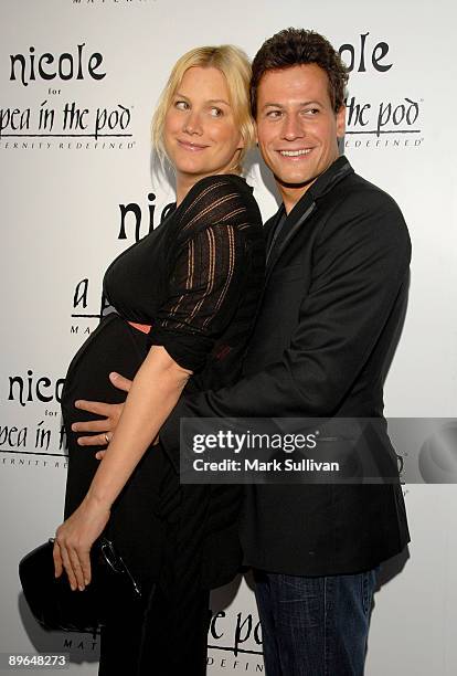 Actress Alice Evans and actor Ioan Gruffudd arrive at the "nicole" Launch Party at A Pea In The Pod on August 6, 2009 in Beverly Hills, California.