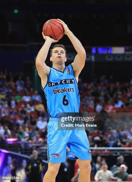 Kirk Penny of the New Zealand Breakers goes up for a shot during the round 11 NBL match between the Sydney Kings and the New Zealand Breakers at...