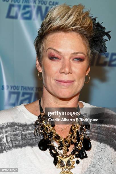 Judge Mia Michaels arrives at the finale of "So You Think You Can Dance" held at the Kodak Theater on August 6, 2009 in Hollywood, California.