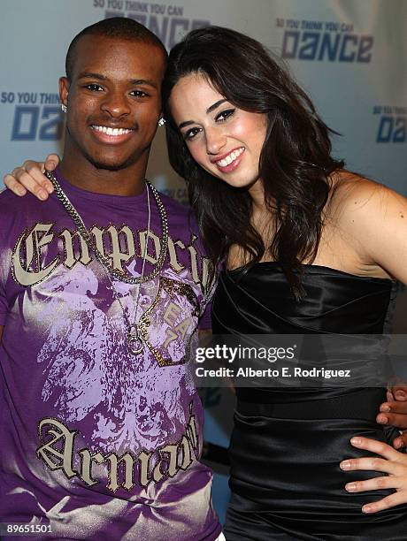 Contestants Brandon Bryant and Jeanine Mason arrive at the finale of "So You Think You Can Dance" held at the Kodak Theater on August 6, 2009 in...