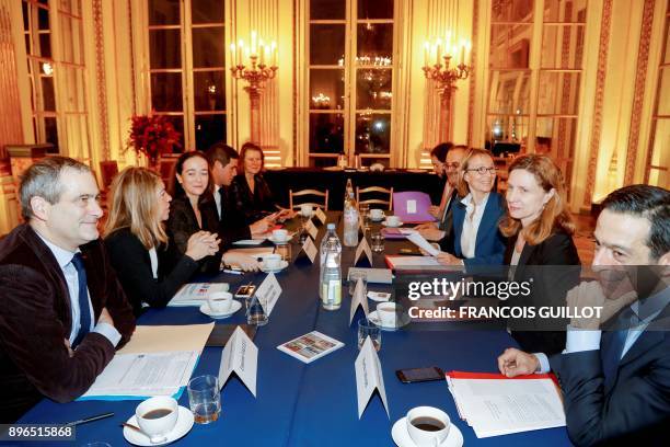 General director Laurent Vallet, French international broadcasting group France Media Monde CEO Marie-Christine Saragosse, France Televisions group...