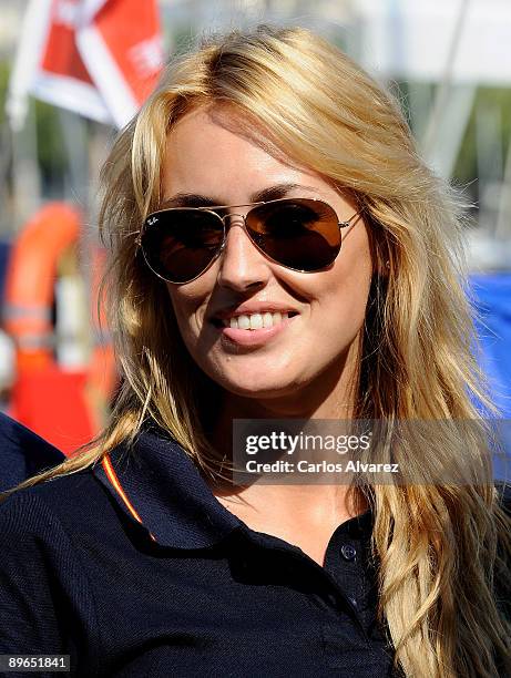 Spanish actress Carolina Cerezuela poses on board of "Alex Rumbo a Ti" during 28th Copa del Rey Audi Sailing Cup on August 7, 2009 in Palma de...