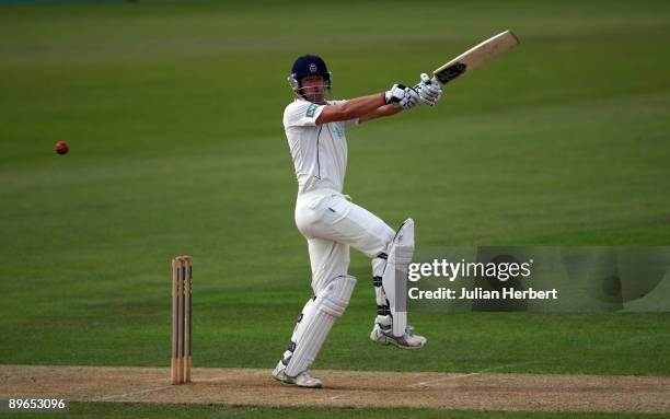 Sean Ervine of Hampshire bats during The LV County Championship Division One match between Hampshire and Lancashire at The Rosebowl on August 7, 2009...