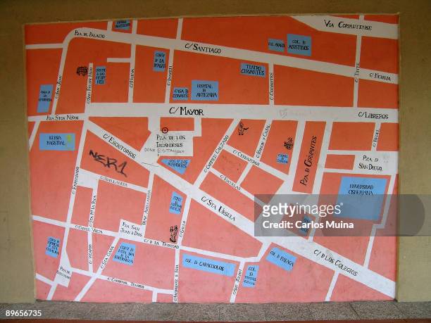 Alcala de Henares, Madrid . Map of the city.