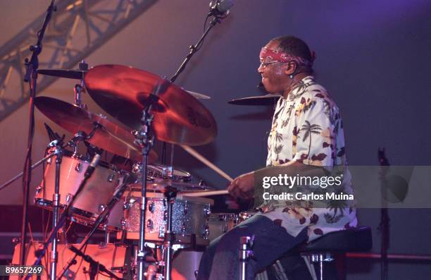 May, 2005. Casa de Campo, Madrid . Womadrid 2005 The musician Billy Cobham in concert.