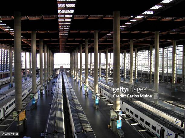 Railway Station of Atocha in Madrid. . Platform.