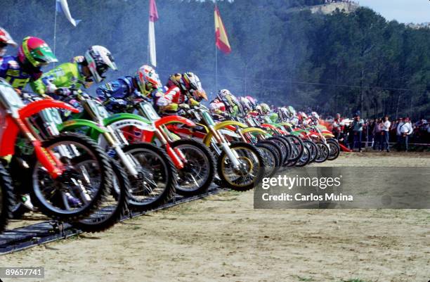 January, 2006. Talavera de la Reina, Toledo Motocross World Championship. Participating motorcycles in the racer in the point at the outset.