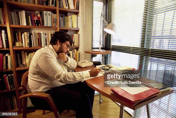 Juan Manuel de Prada writer The writer in their work table in their house