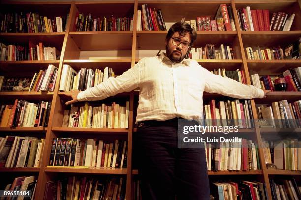 Juan Manuel de Prada writer The writer in their work table in their library