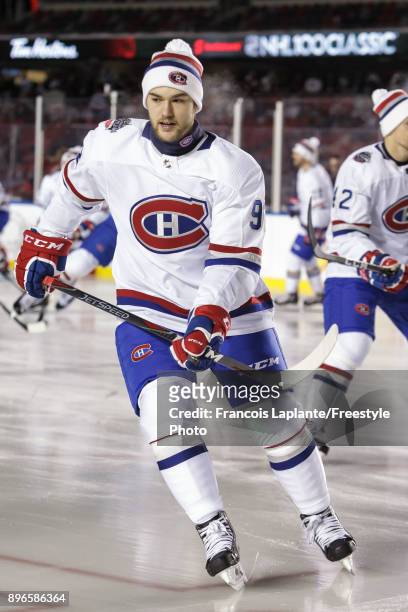 Jonathan Drouin of the Montreal Canadiens skates during warmup prior to the 2017 Scotiabank NHL 100 Classic against the Ottawa Senators at Lansdowne...