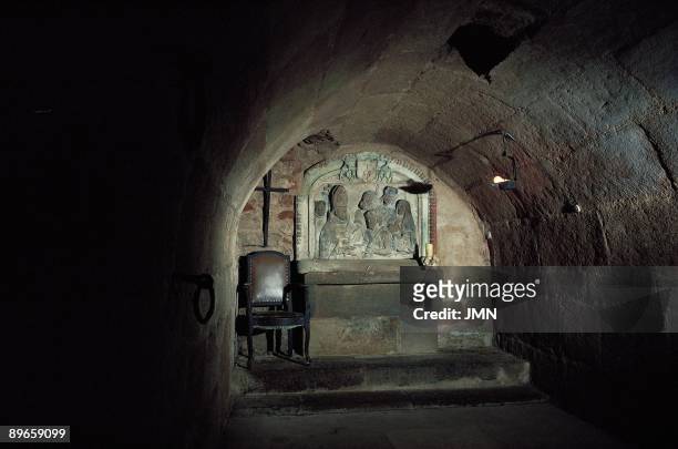 Crypt of San Andres´ church. ViIllanueva de los Infantes. Ciudad Real Partial view of the crypt discovered in 1955 inside the church, carried out in...