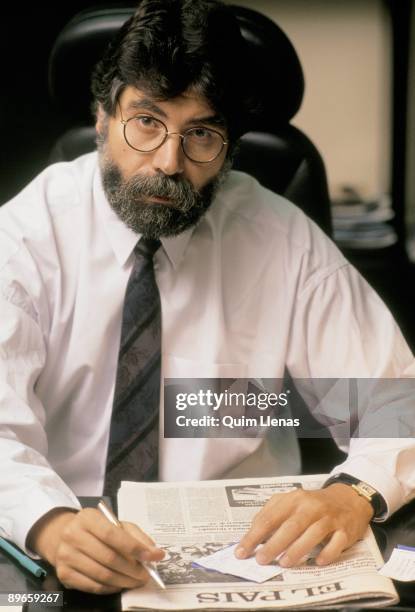 Joaquin Estefania, journalist The director of the newspaper ´El Pais´ in his office