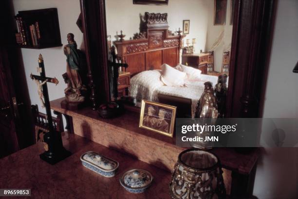 Josep Pla ´s bedroom. Bedroom in the Josep Pla ´ s cottage, Spanish writer, Gerona province.