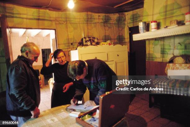 Doctor visits and he writes recipes in a particular home of a town