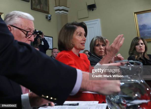 House Minority Leader Nancy Pelosi speaks during a House Rules Committee meeting as negotiations continue on funding the government to avert a...