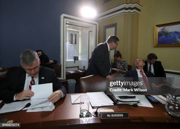 Republican members of the House Rules Committee meet as negotiations continue on funding the government to avert a shutdown at midnight on Friday...