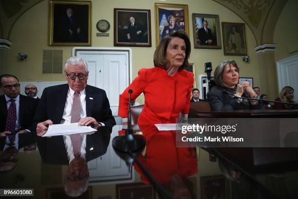 House Minority Leader, Nancy Pelosi , , House Minority Whip, Steny Hoyer , and Rep. Michelle Lynn Lujan Grisham , participate in a House Rules...