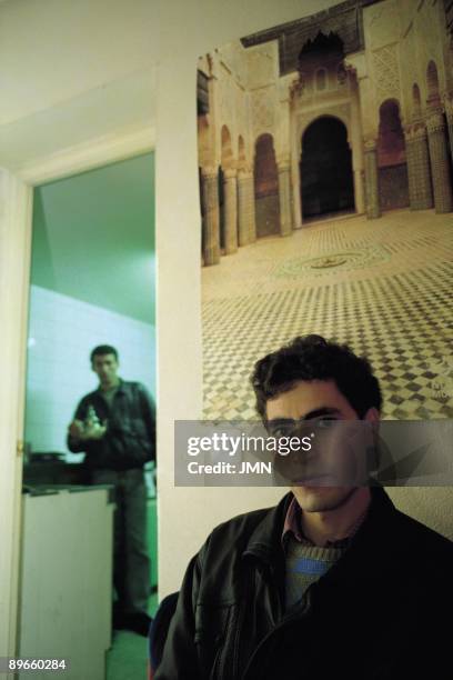 Center of the church for emigrants A man poses in the center of the church for emigrant Moroccans. Majadahonda, Madrid province