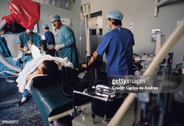 Surgical operation of urgencies services Surgical intervention in the operating room of the urgencies service of an hospital