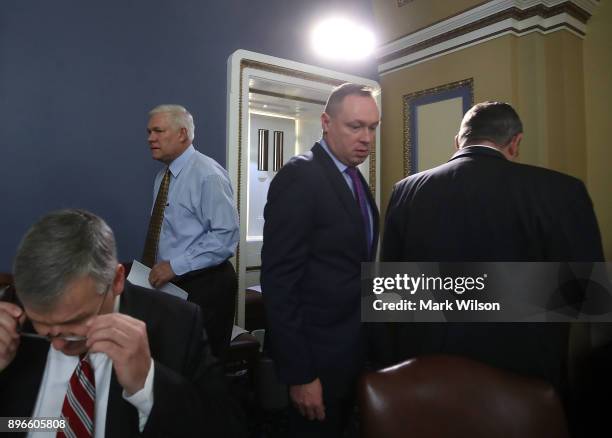 House Rules Committee Chairman Pete Sessions prepares to start a committee meeting as negotiations continue on funding the government to avert a...