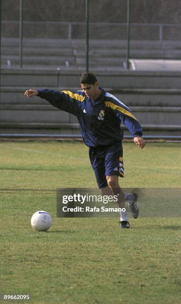 Fernando Hierro, football player Training session with the Real Madrid FC