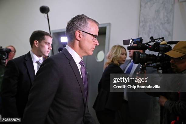 Federal Bureau of Investigation Deputy Director Andrew McCabe arrives for a meeting with members of the Oversight and Government Reform and Judiciary...