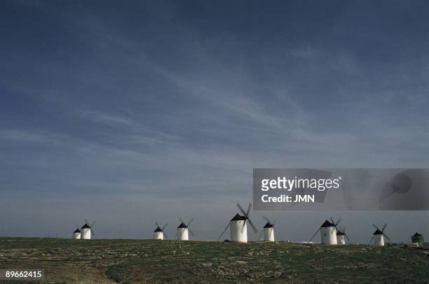 The Route of Don Quijote. Windmills at Campo de Criptana. Ciudad Real The Route of Don Quijote travels the places of La Mancha evoked by Cervantes in...
