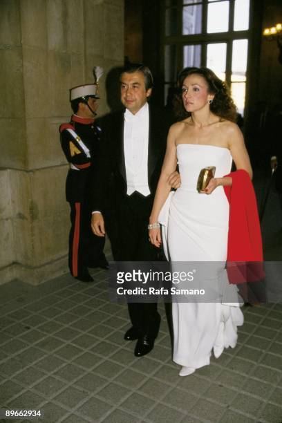 Esther Koplowitz and Alberto Alcocer in the Royal Palace The couple of financiers in a party