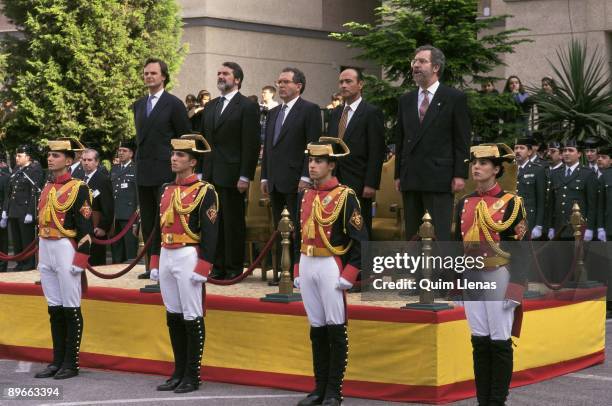 Act of the Guardia Civil in the Duque de Ahumada Academy Santiago Lopez Valdivieso, general director of the Guardia Civil, Eduardo Serra, minister of...