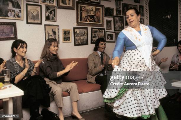 Pepa Flores and Marisol In a flamenco show in one of the caves of the Sacromonte neighborhood