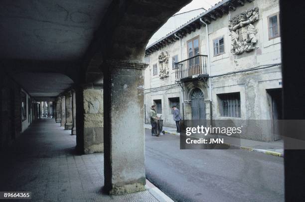 Cervera de Pisuerga View of the arcades of a street of the town of Cervera de Pisuerga, Palencia province