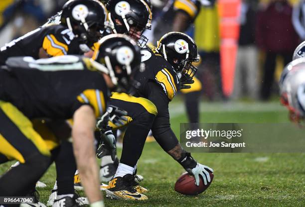 Maurkice Pouncey of the Pittsburgh Steelers in action during the game against the New England Patriots at Heinz Field on December 17, 2017 in...