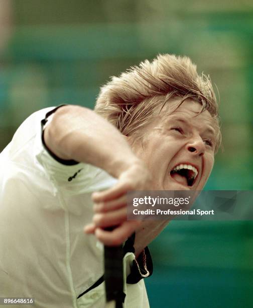 Yevgeny Kafelnikov of Russia in action during the US Open at the USTA National Tennis Center, circa September 1994 in Flushing Meadow, New York, USA.