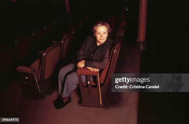 Maria Galiana, actress Maria Galiana sat down in an armchair of a theatre