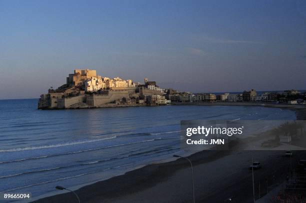 Peniscola. Castellon See panoramic of the medieval city, located in a rocky promontory surrounded of walls.