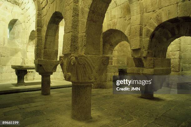 Monastery of Leyre. Navarra View of the interior of the crypt, built in the XI century under the Romanesque church