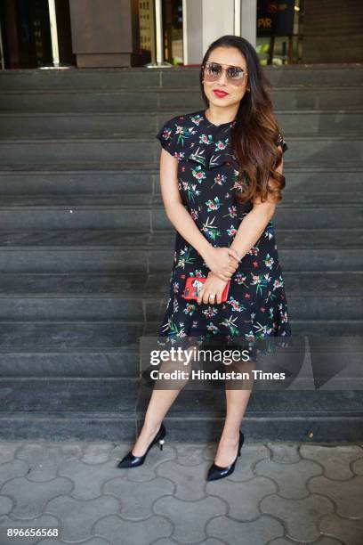 Bollywood actor Rani Mukherjee during trailer launch of film Hichki at PVR Icon Andheri on December 19, 2017 in Mumbai, India.