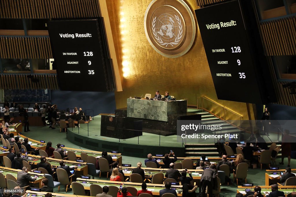 UN General Assembly Votes On Resolution Condemning US On Jerusalem Decision