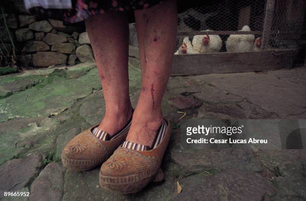 Woman with clogs. Liebana. Cantabria Peasant with the traditional wooden clogs