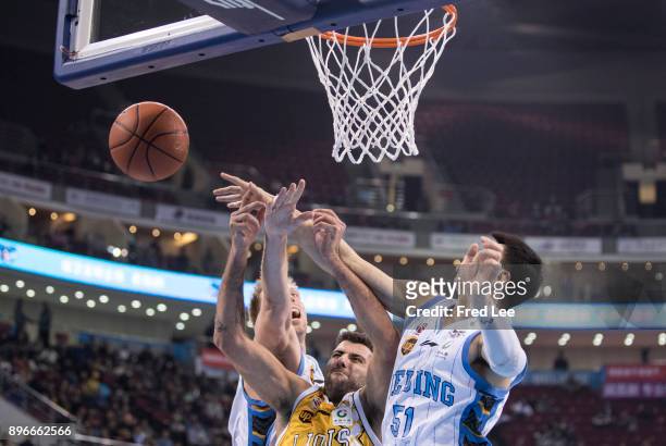 Ioannis Bourousis of Guang Sha in action during the 2017/2018 CBA League match between Beijing Duck and Guang Sha at Cadillac Arena on December 21,...