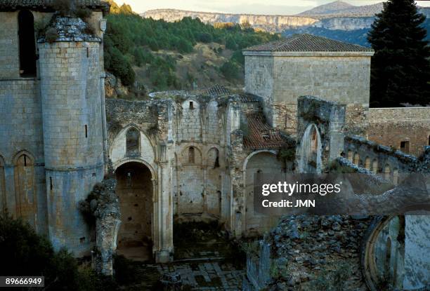 Ruins of the Monastery of San Pedro de de Arlanza. Burgos. Romanesque art.