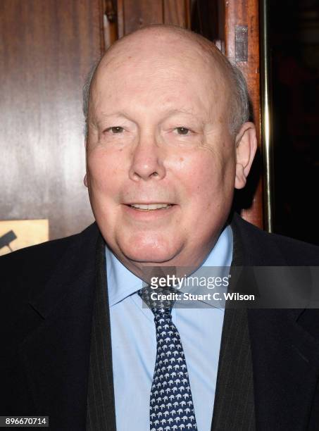 Actor and writer Julian Fellowes attends the opening night of 'Hamilton' at Victoria Palace Theatre on December 21, 2017 in London, England.
