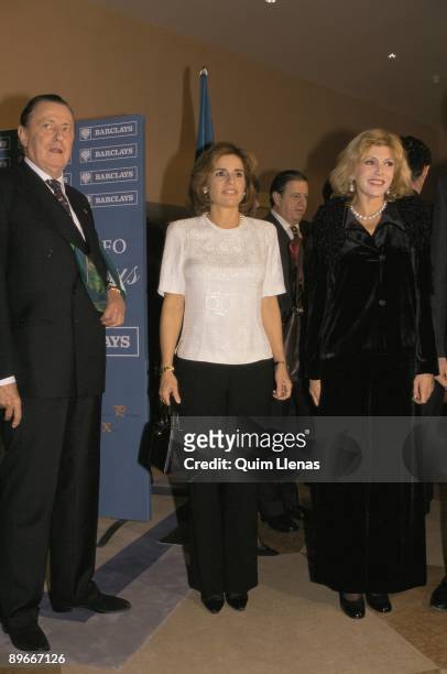 Inauguration of the exhibition ´El Triunfo de Venus´ in the Thyssen Museum The Baron and Baroness Thyssen with Ana Botella