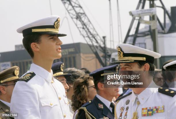 The Prince Felipe during his stay in the ship school Juan Sebastian Elcano