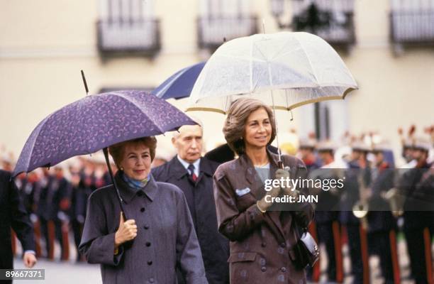 Queen Sofia with Raisa Gorbachova in Madrid