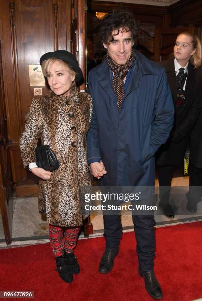 Actors Zoe Wanamaker and Stephen Mangan attend the opening night of 'Hamilton' at Victoria Palace Theatre on December 21, 2017 in London, England.